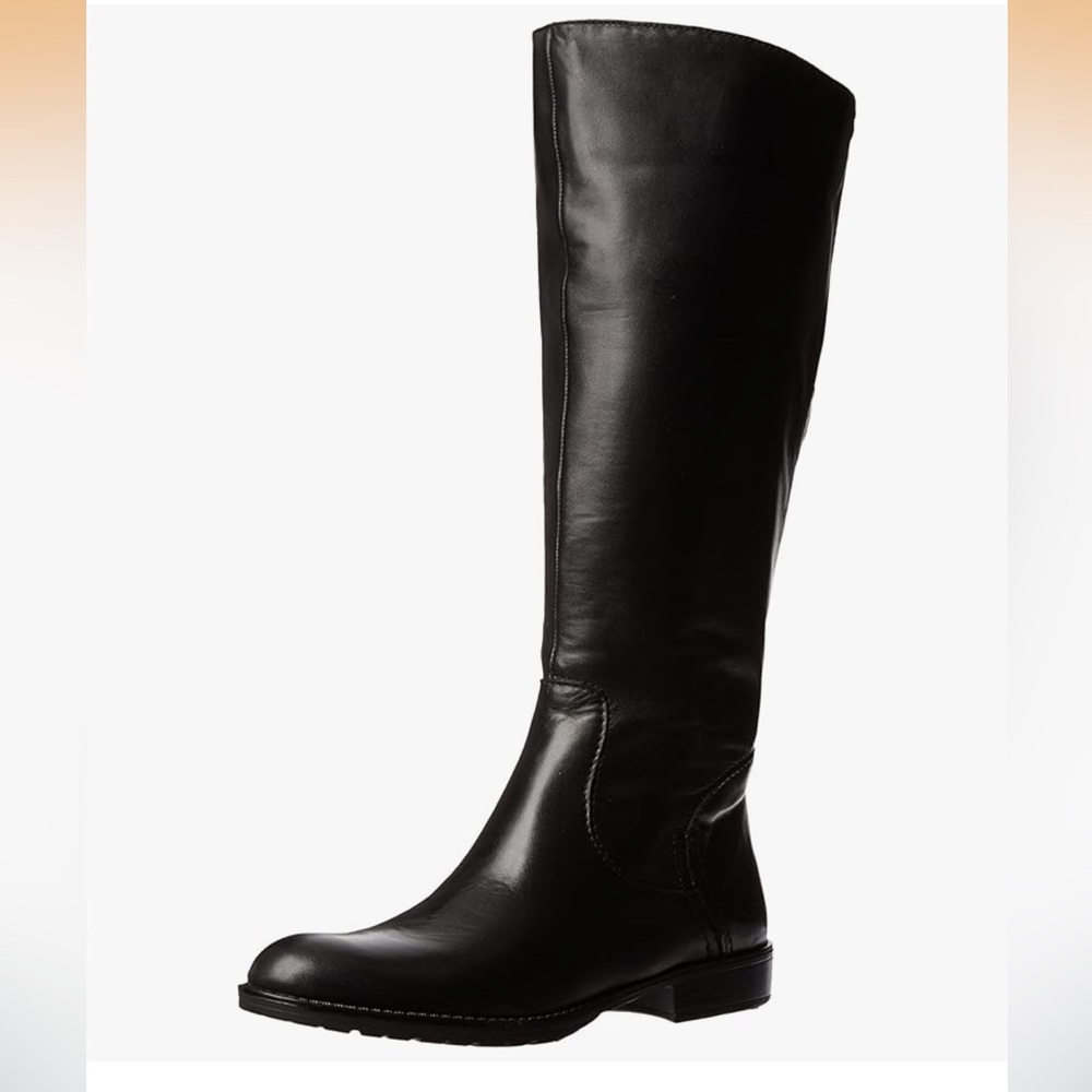 Franco Sarto Black Leather Wide Calf Boots